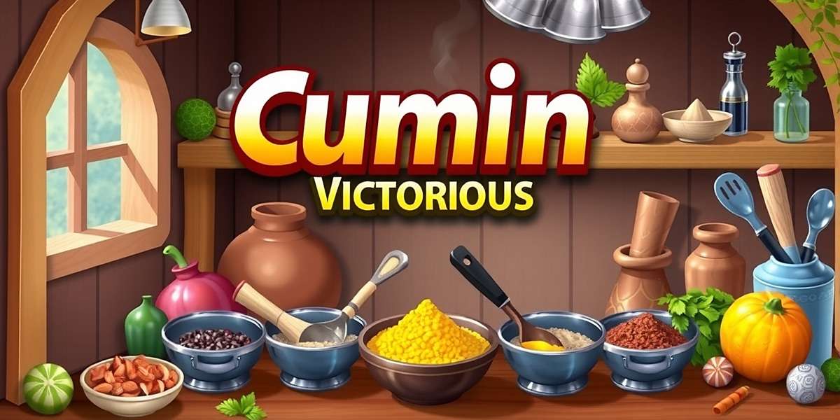 Cumin Victorious Game Cover Cumin Victorious game cover showing traditional Indian kitchen with various spices and cooking utensils